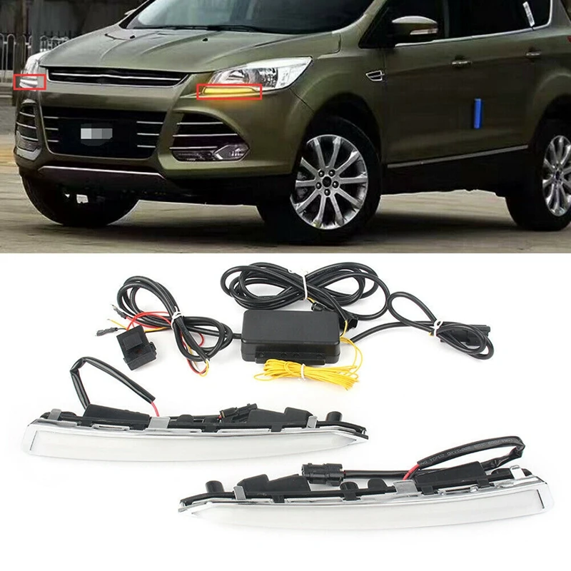 Дневные ходовые огни для Ford Kuga Escape 2014-2015 передняя фара DRL