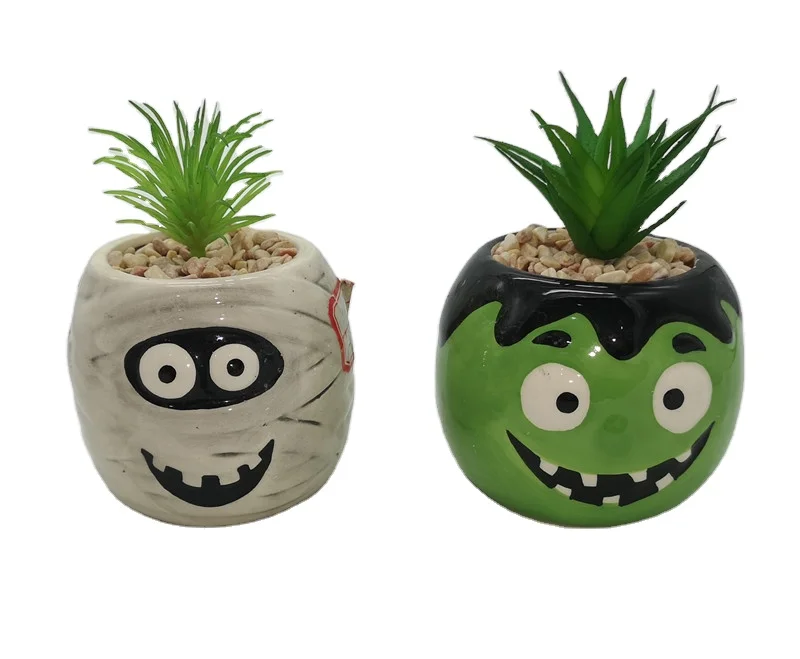 Ceramic mini cartoon succulent pot porcelain flower vase animal plant pots cactus