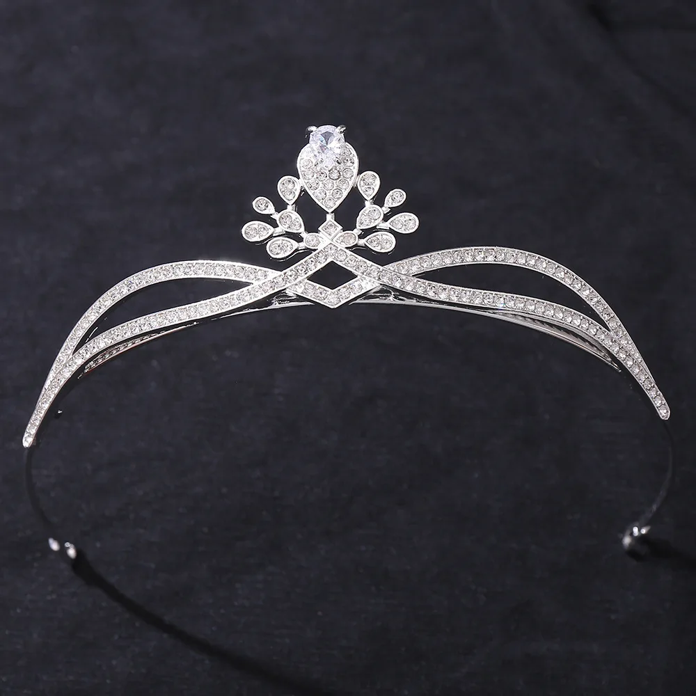 Celebrity style Korean version of the princess headdress zircon crown bride wedding wedding dress accessories