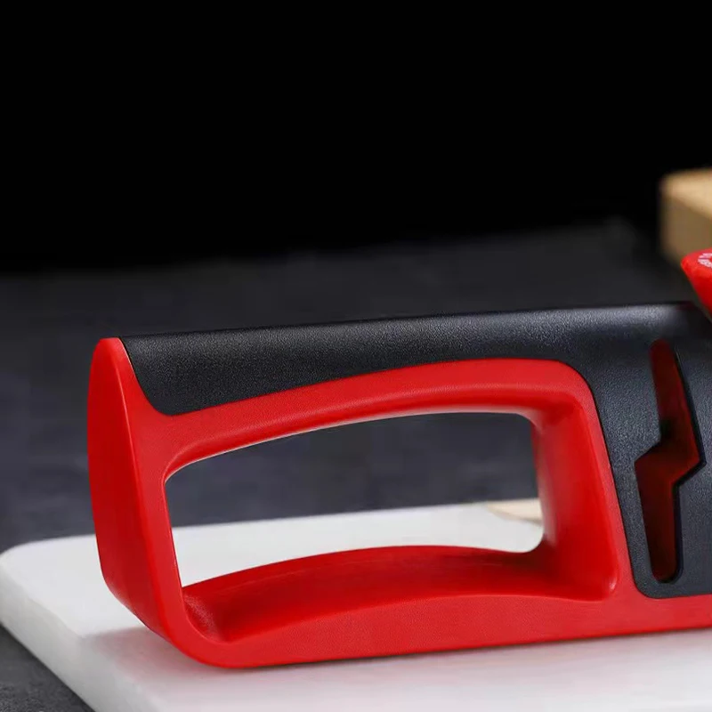 Kitchen Knife Accessories 4-Stage Knife Sharpener with Non Slip Rubber Handle