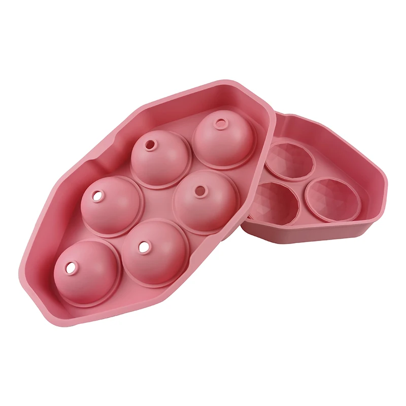 6 holes Ice Moulds for Freezer Baby Food Water Cocktail plastic silicone Ice Cube Tray molds