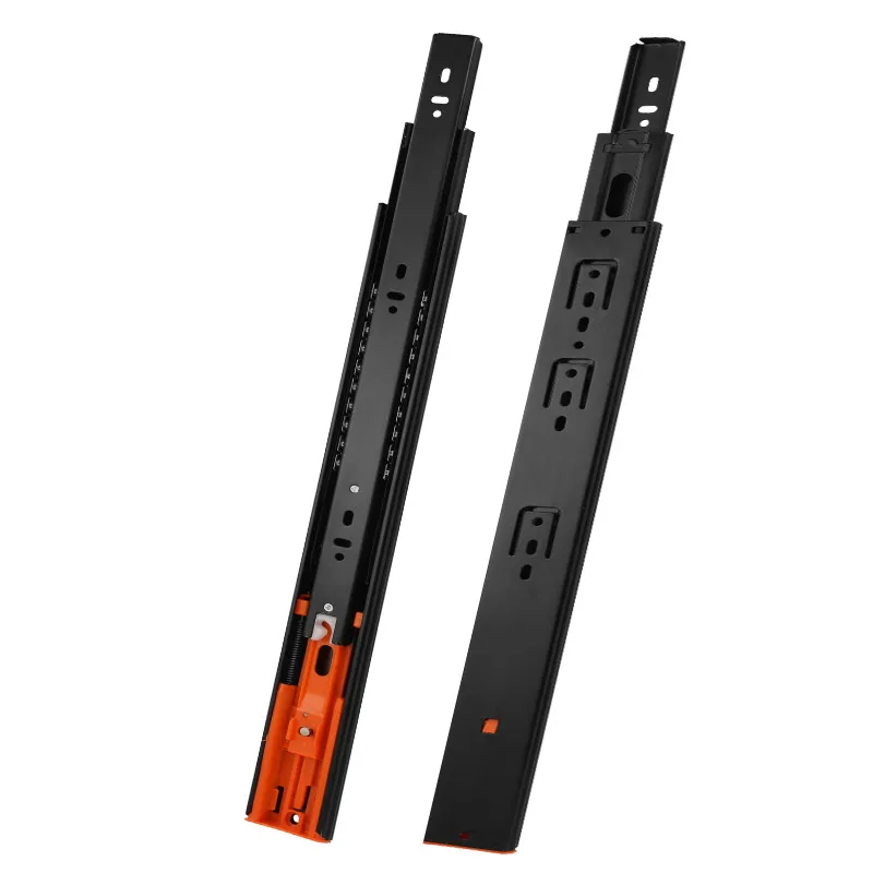 Wholesale 1 fold hydraulic soft close buffer drawer slides for furniture hardware Damping drawer channel runners rails guide