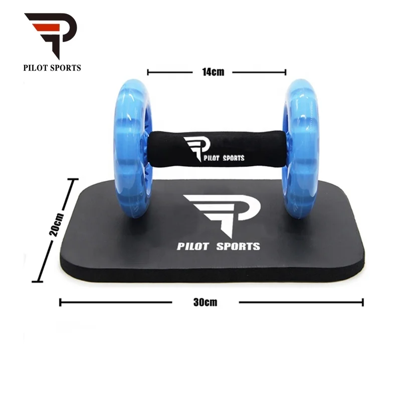 PILOT SPORTS Fitness Gym+Equipment abdominal ab wheel set with knee pad