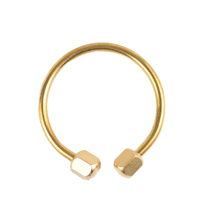 Durable Simple Brass Keychain Modern Gold Key Rings Precise Screw Lock Ring