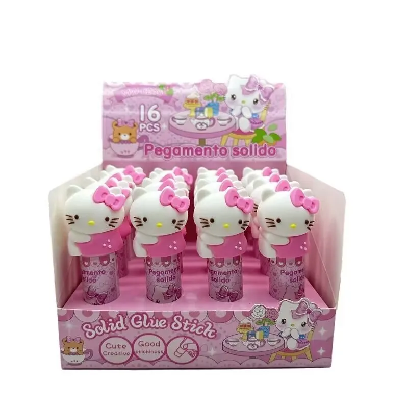 Ruunjoy 12PCS Solid Glue Anime My Melody KT DIY Handmade Rotating Solid Glue Student Stationery School Supplies