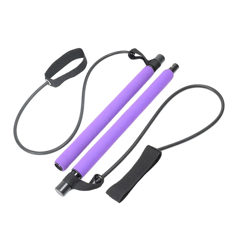 Wholesale Exercise Accessories Portable Yoga Pilates Bar Stick With Resistance Bands