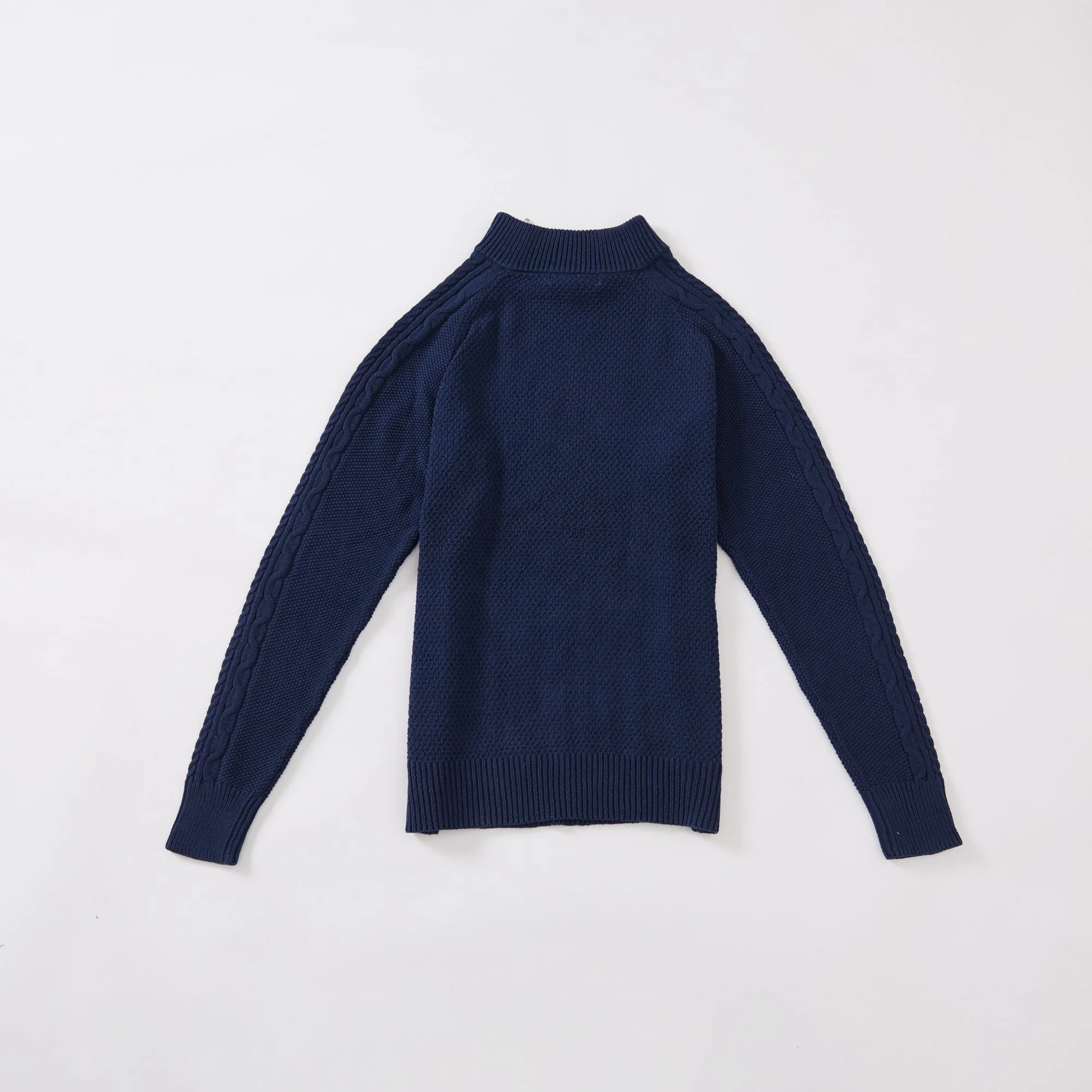 Мужской трикотажный пуловер OEM, вязаный свитер на молнии, хлопковый джемпер с длинным рукавом и высоким воротником на заказ, толстый шерстяной свитер для мужчин