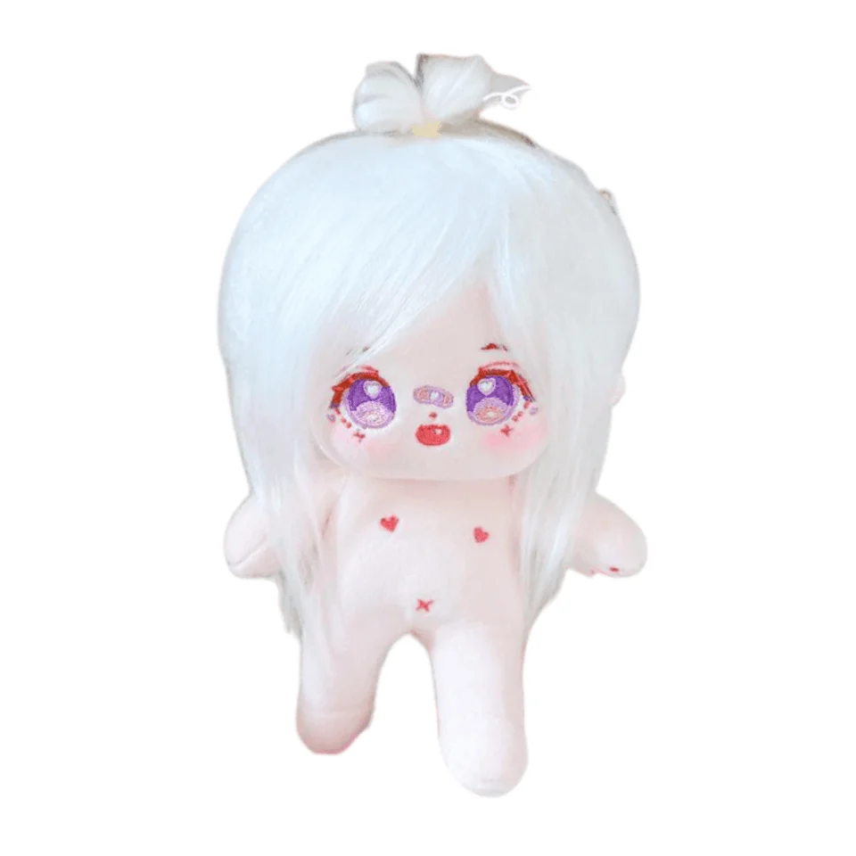 Среднего размера стандартная форма тела 20 см белые шелковые волосы идол Kpop девушка плюшевые хлопковые куклы игрушки с внутренним ПВХ ккелетом