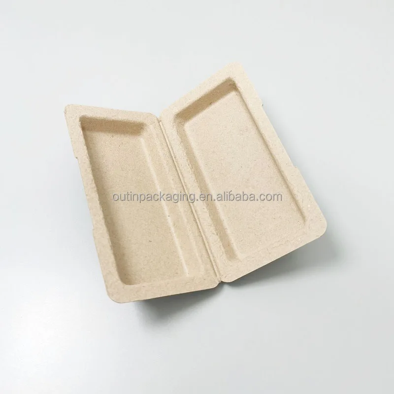 Cosmetic Sugarcane Pulp Molded Pack Make Up Paper Blister Packaging Fiber Molding Insert Tray mold bagasse pulp clamshell box