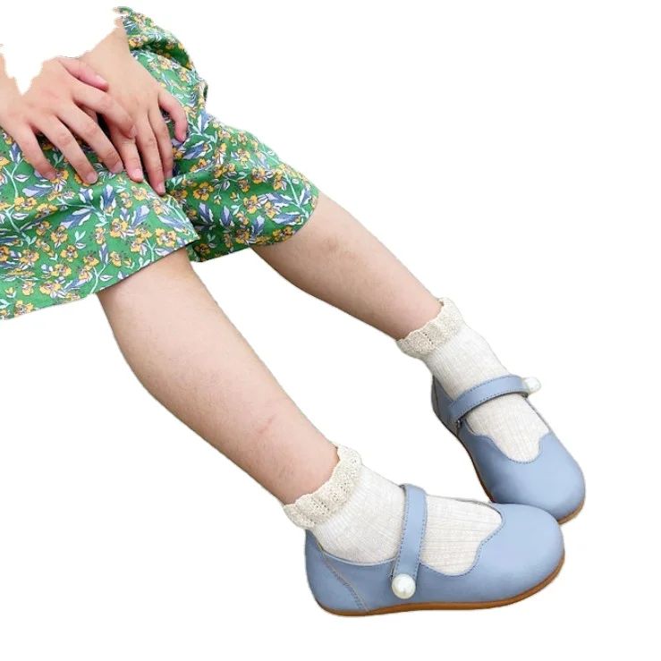 Vintage Designs Little Girl Kids Wholesale Shoes Cheap Black White Mary Jane