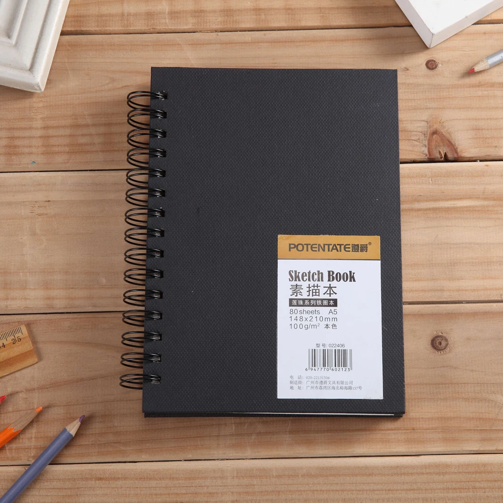 Custom Logo Sketchbook A4 A5 A6 Hardcover Drawing Pad Water Color Painting Diary with Sewing Binding