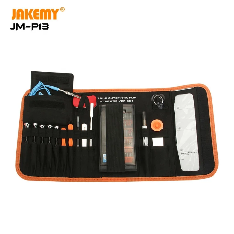 JAKEMY Hot Selling Mini Screwdriver Set with Hex Slotted U-shape Triangle Bits in Oxford Bag for DIY Repair