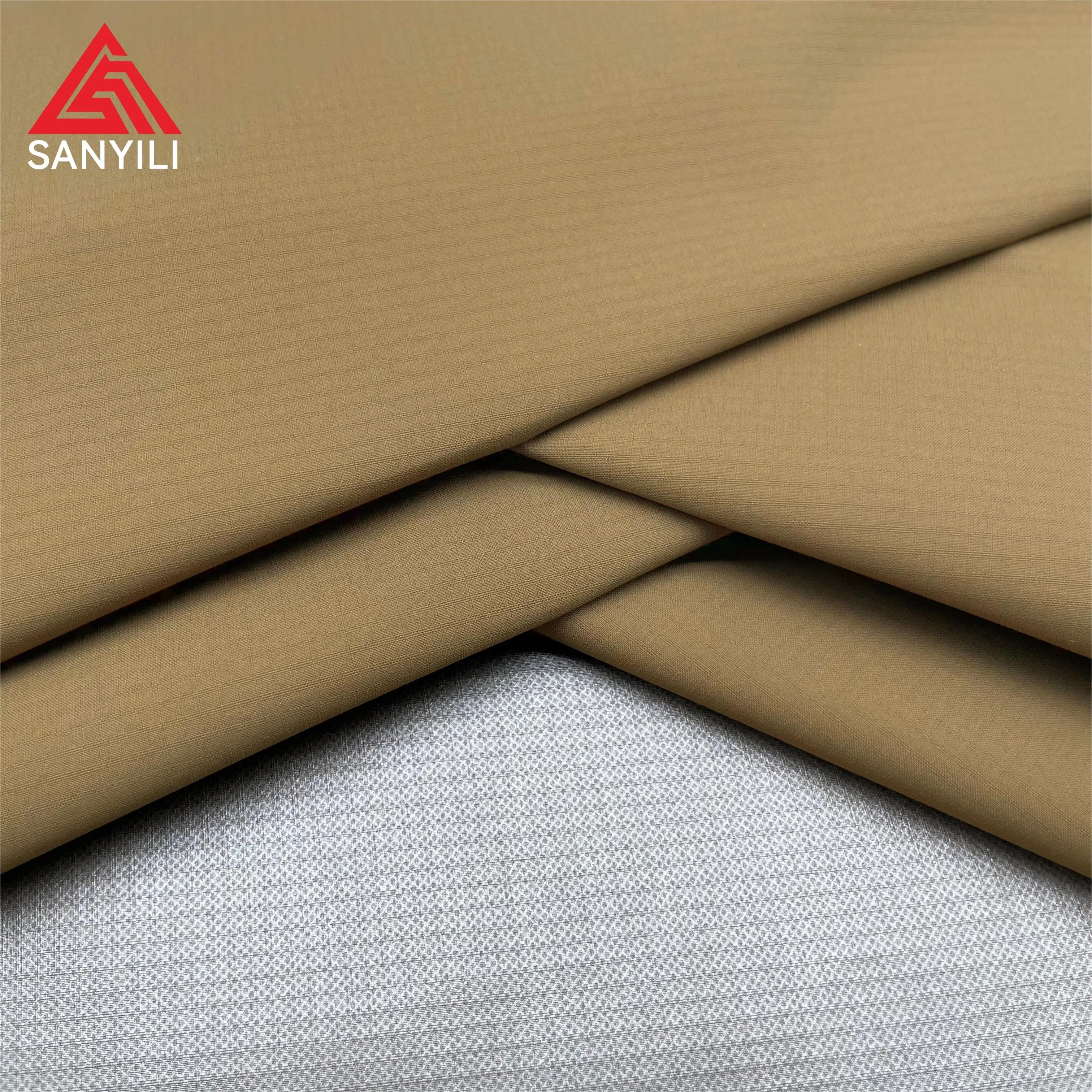 300T nylon check polyester pongee nylon ripstop composite very lightweight fabric