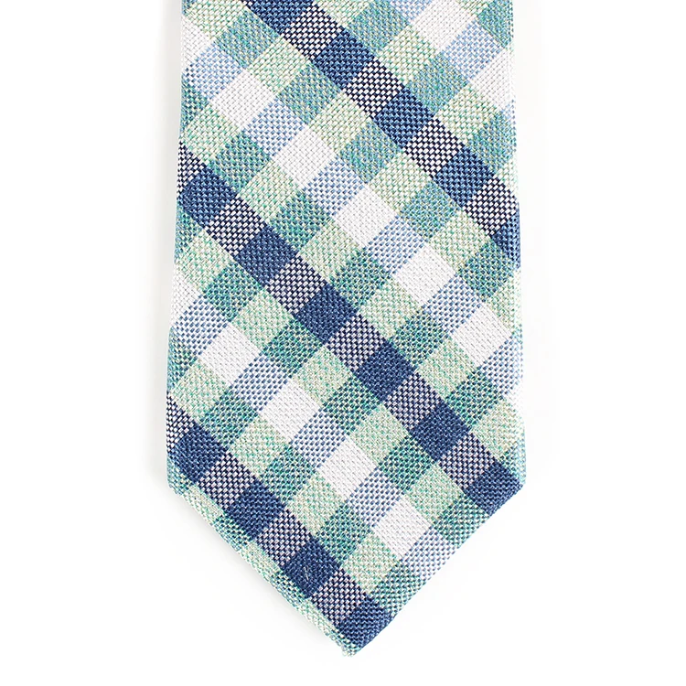 Fashion Check Pattern 100% Silk Wholesale Ties High Quality Italian Factory Jacquard Fabric Neckties For Mens