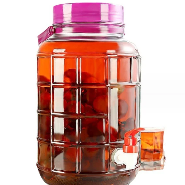 1L 2L 3L 5L 10L 12L 16L 20L  Glass Large Fermenting  Pickles Jug With Handle And Lid Water Bottle  For Juice Milk W