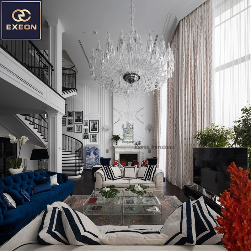 Nordic Villa Interior Architecture 3D Design Luxury Furniture Living Room Art Deco Fashion Custom