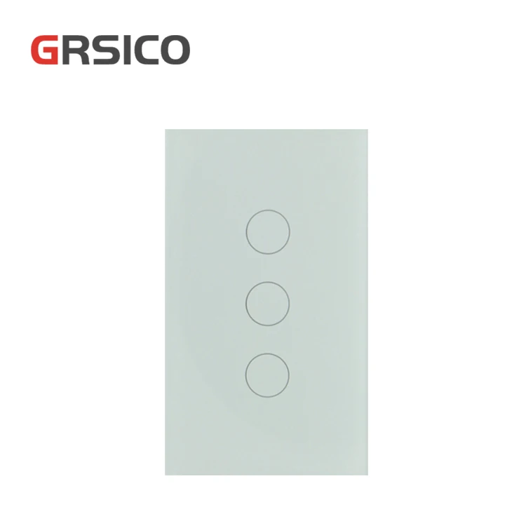 GRSICO Smart Touch 3Gang Electric Light Switch Panel Supports Voice and App Remote Control