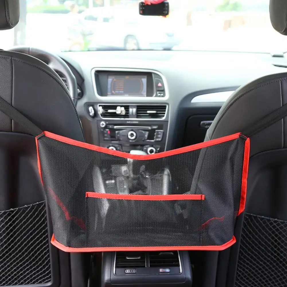 Автомобильный сетчатый Карманный держатель для сумки, сетчатый органайзер для спинки сиденья, сетчатый чехол для хранения в автомобиле (1600192832249)