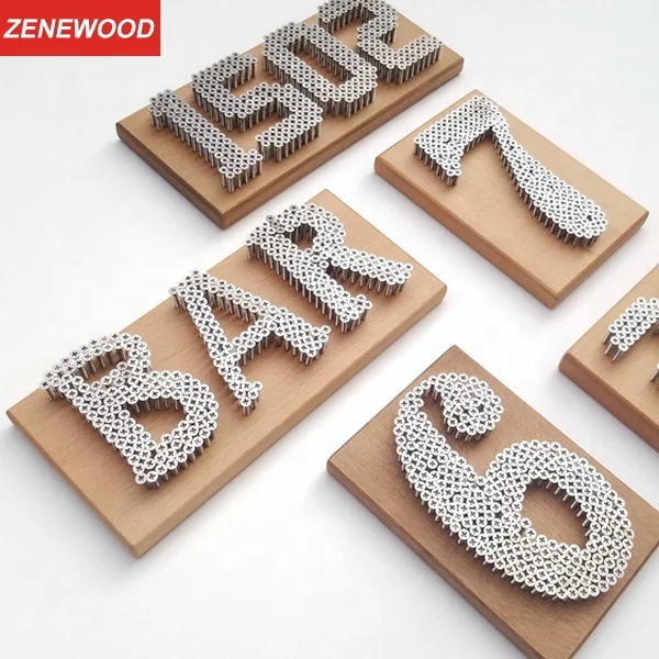 Zenewood Hot sale 3D house numbers DIY metal steel screws 3D door numbers