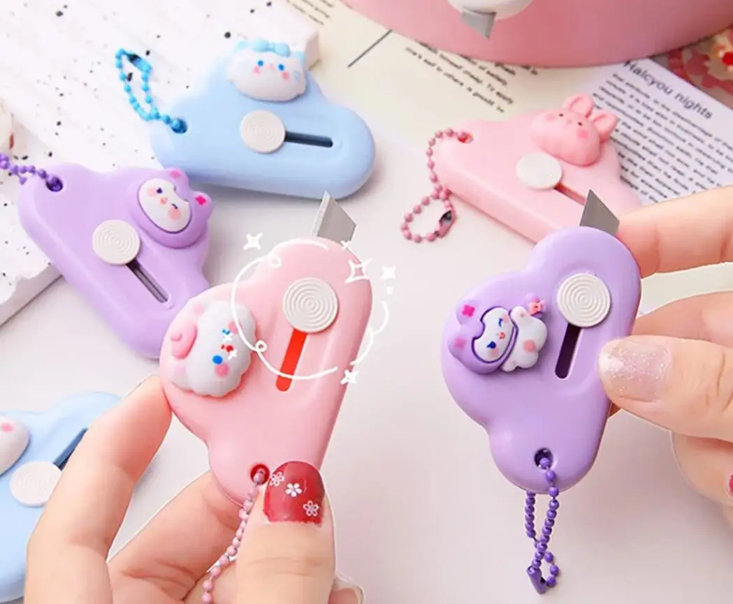 Cute Utility Knife Keychain Mini Craft Wrapping Box Paper Envelope Cutter Utility Knife Letter Opener Letter Opener Stationery