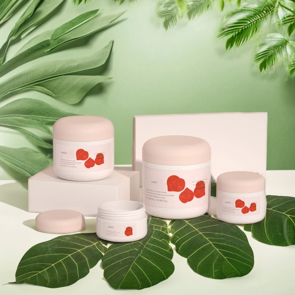 OEM Private Label Organic Vegan Vitamin C Whitening Face Cream Lotion 50g Moisturizer Hyaluronic Acid Green Tea Vitamin E Skin