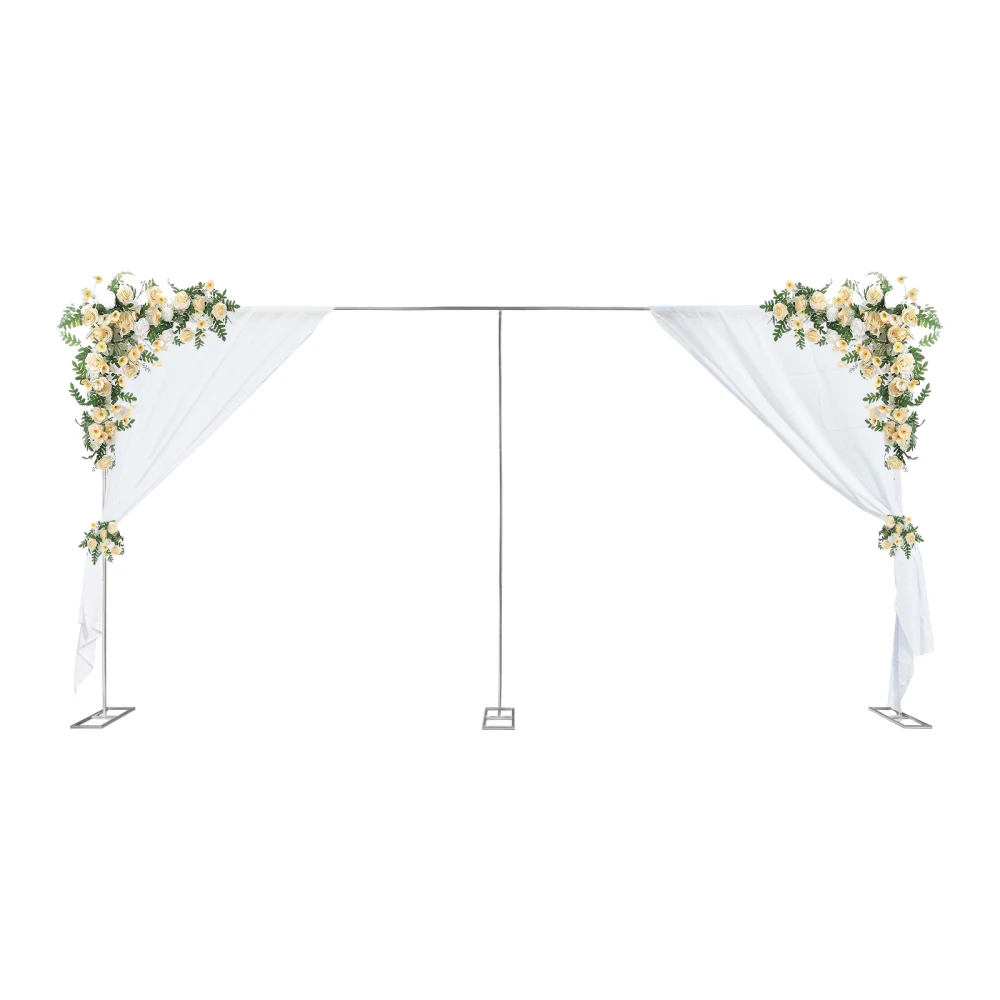 3x6M Decorative Wedding Arch Backdrop Stand W/Bases-Metal Wedding Archway Iron Frame Photo Booth Background