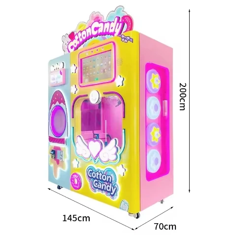 Professional Factory Commercial Fully Automatic Cotton Candy Vending Machine Intelligent Fairy Floss Machine
