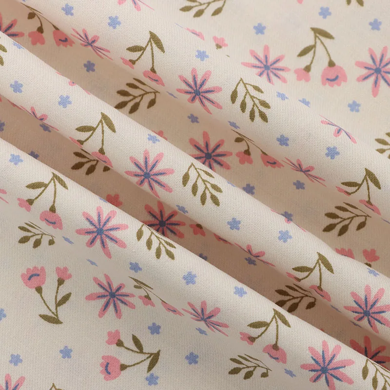 MOQ 1 meter popular ladies plain 100%cotton printed floral twill weave fabric for children Print dress Kids Cartoon Fabric