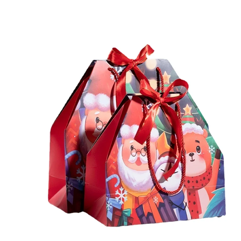 Wholesale Recyclable Promotional Custom Printed Packaging Gift Christmas Paper Bag With Handle