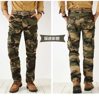 2020 New Style Cotton Camouflage Mens Cargo Pants Outdoor Casual Trousers for Men