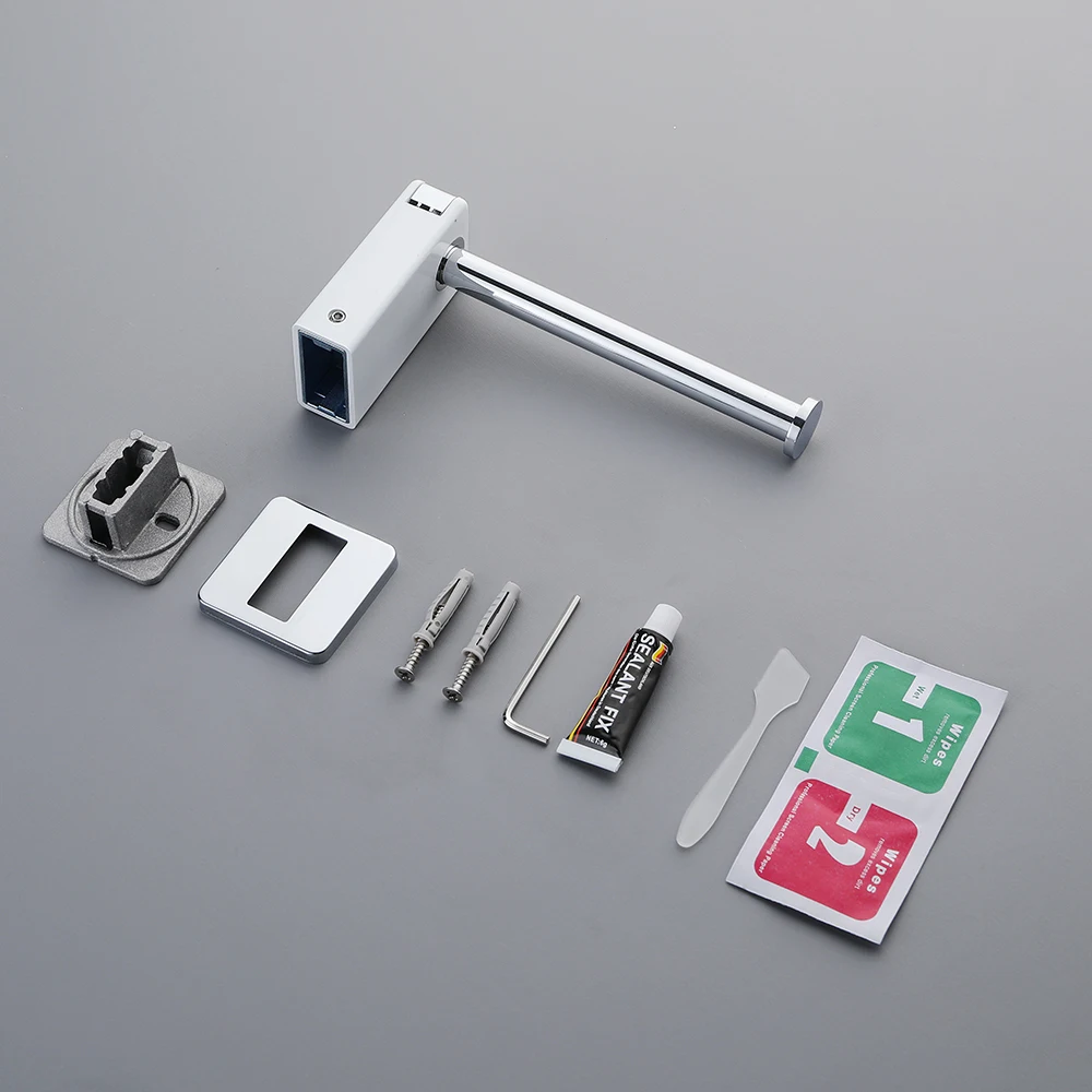 Toilet Roll Holder No Drilling SUS304 Stainless Steel Wall Mount Toilet Paper Holder Dispenser with Hidden Hook For Bathroom