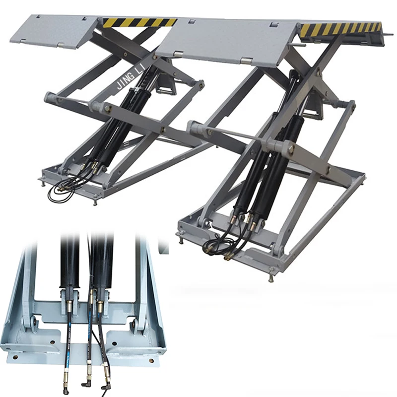 Low profile mid rise scissor lift hydraulic car lift for Home Garages floor scissor car lift