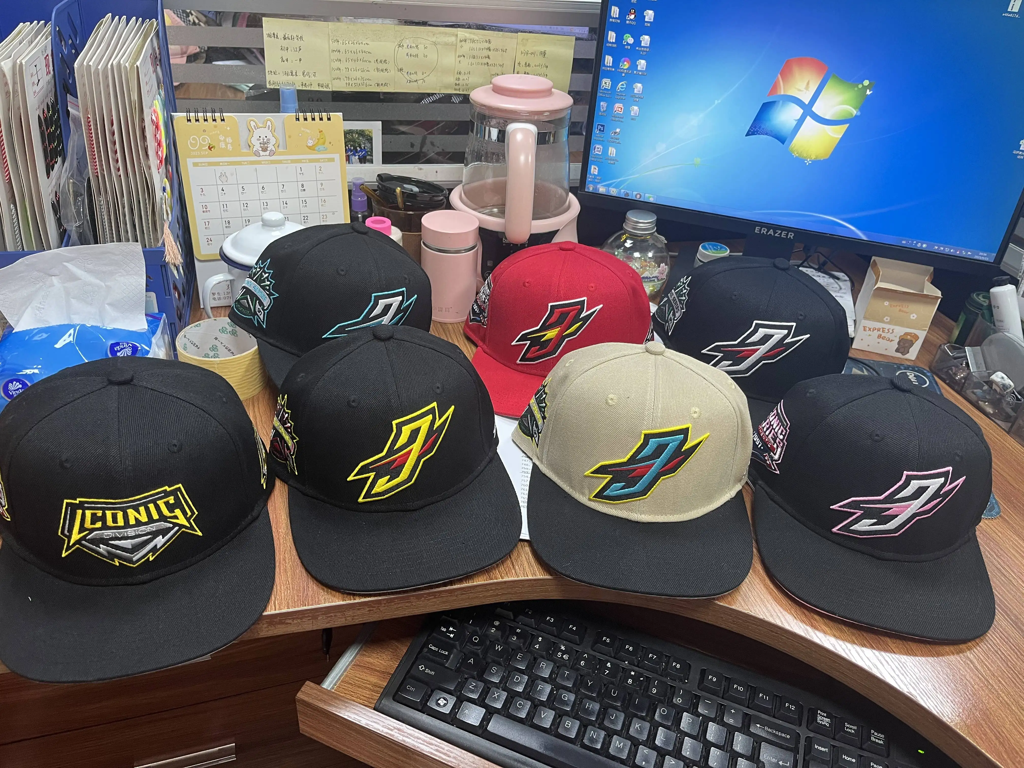 6 Panel Custom logo Snap Back Caps Design Structured Embroidered Snapback Hat Cap for Men