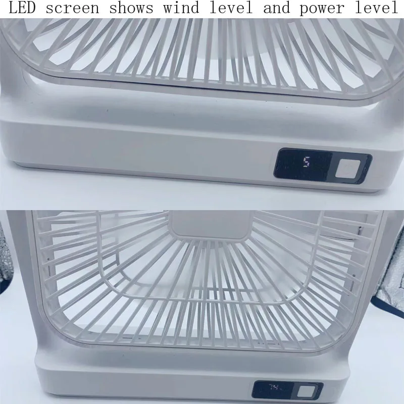 2024 New 4000mah Portable Led Display Summer Desktop Table Cooling Fan With Power Indicator Light For Home Office