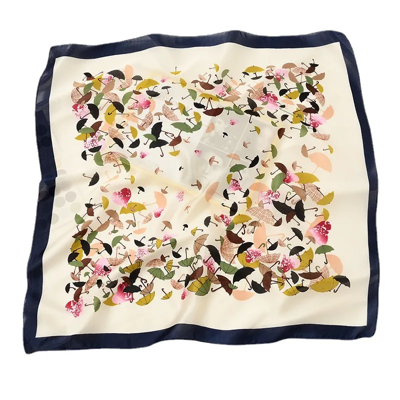 
Amazon Hot Selling Retro Sunscreen Small Silk Scarf Occupation All-match Small Square Hijab Female Decorative Scarf Headband 