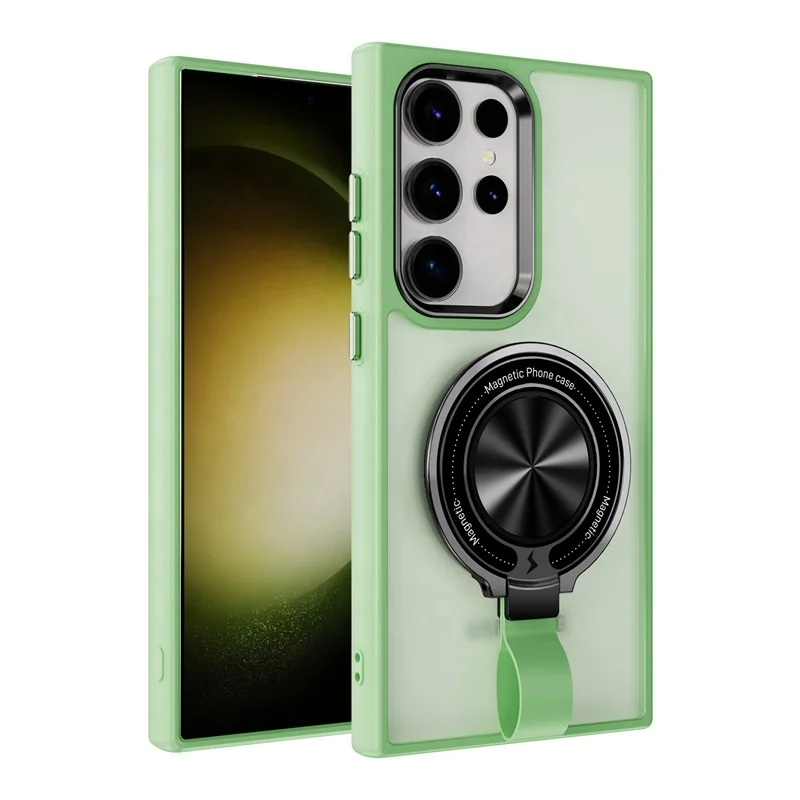 New trendy Comfortable tpu brand 360 magnetic with bracket phone case for Samsung S24 23 22 plus ultra