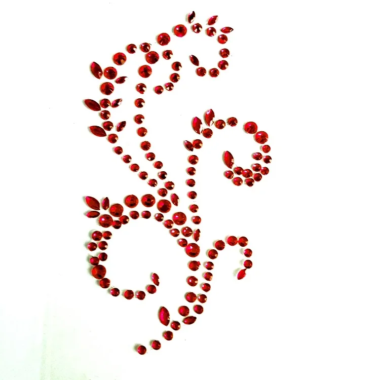 Custom Flower Vintage wall laptop glass Decor Rhinestone Flourish Sticker for Paper craft