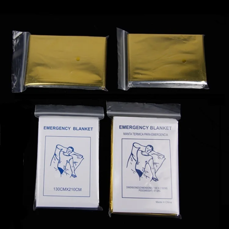 Polyester plastic mylar foil emergency survival rescue blanket