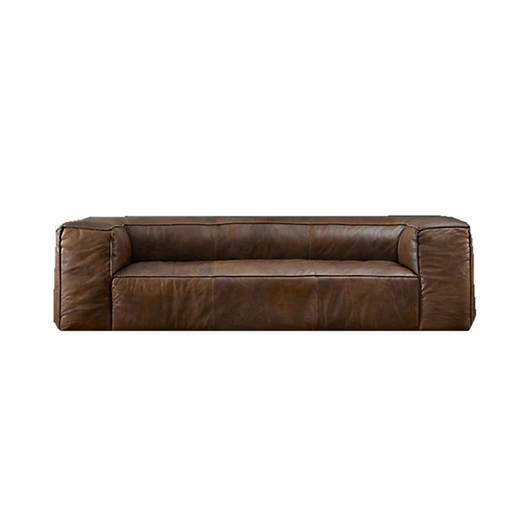Couch Soft Classic Sofa Vintage Leather High Quality Living Room Leather Sofa