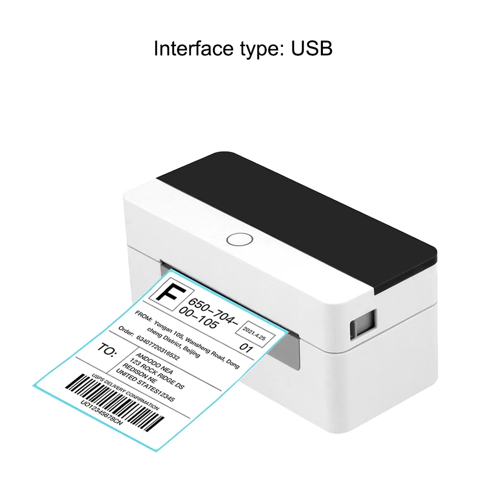 OWNFOLK Thermal Printing Barcode Portable thermal printer for 4X6 Printers to Stickers Bar Code Mini Label Printer