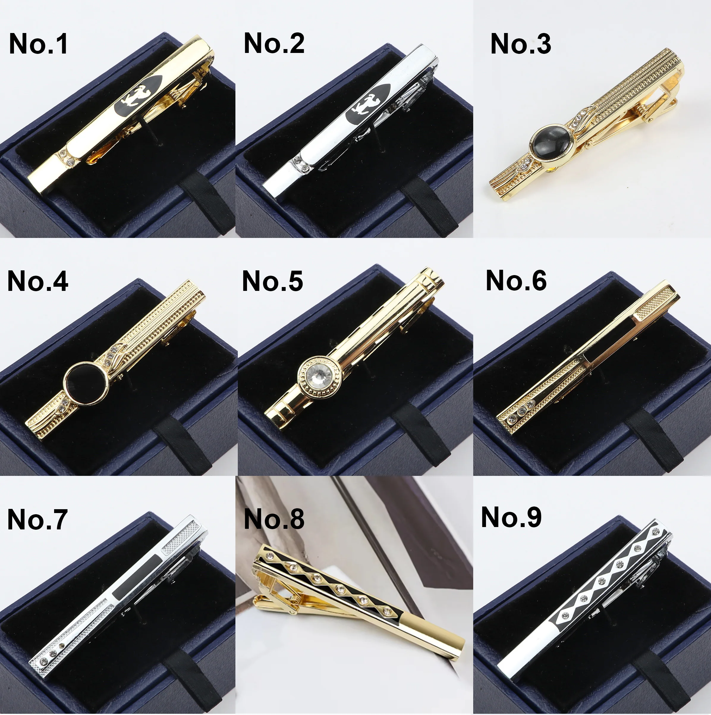 Must Buy Tie Clip Classic Trendy Men Gold Black Metal Male Formal Business Banquet Bar Necktie Clips Clasp Accessories Gift