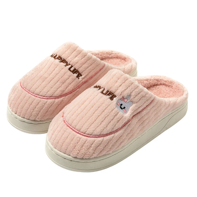 Cotton slippers lovers thick bottom cartoon cute cotton shoes home warm plush moon furry women winter wholesale