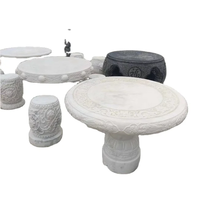 Indoor Natural White Marble Stone Coffee Table