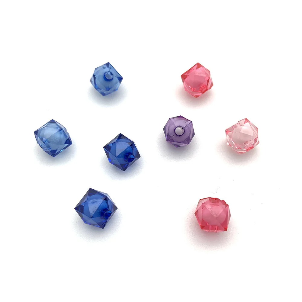 Factory Direct Supply Diy Handmade 10mm Transparent Square Bead Beads Mobile Acrylic Diamond Beads