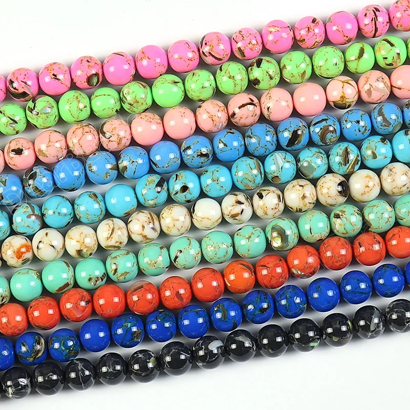 Wholesale Cheap Turquoise Magnesite Shell Bead for Jewelry Making Supplies 4mm 6mm 8mm 10mm 12mm, 38CM 15INCH