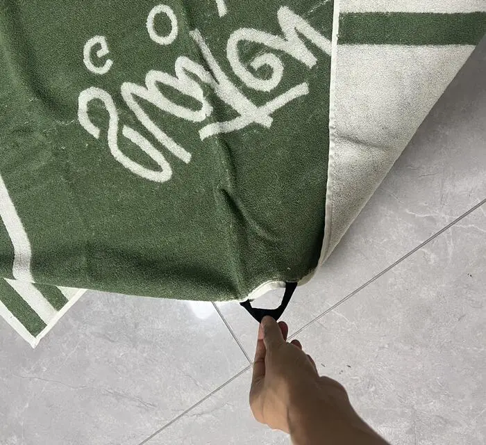 Custom Logo 100%Cotton Jacquard Woven Sports Gym Towel Fitness Terry Thick Rally Sport Towel with Eyelet and Loop Hook