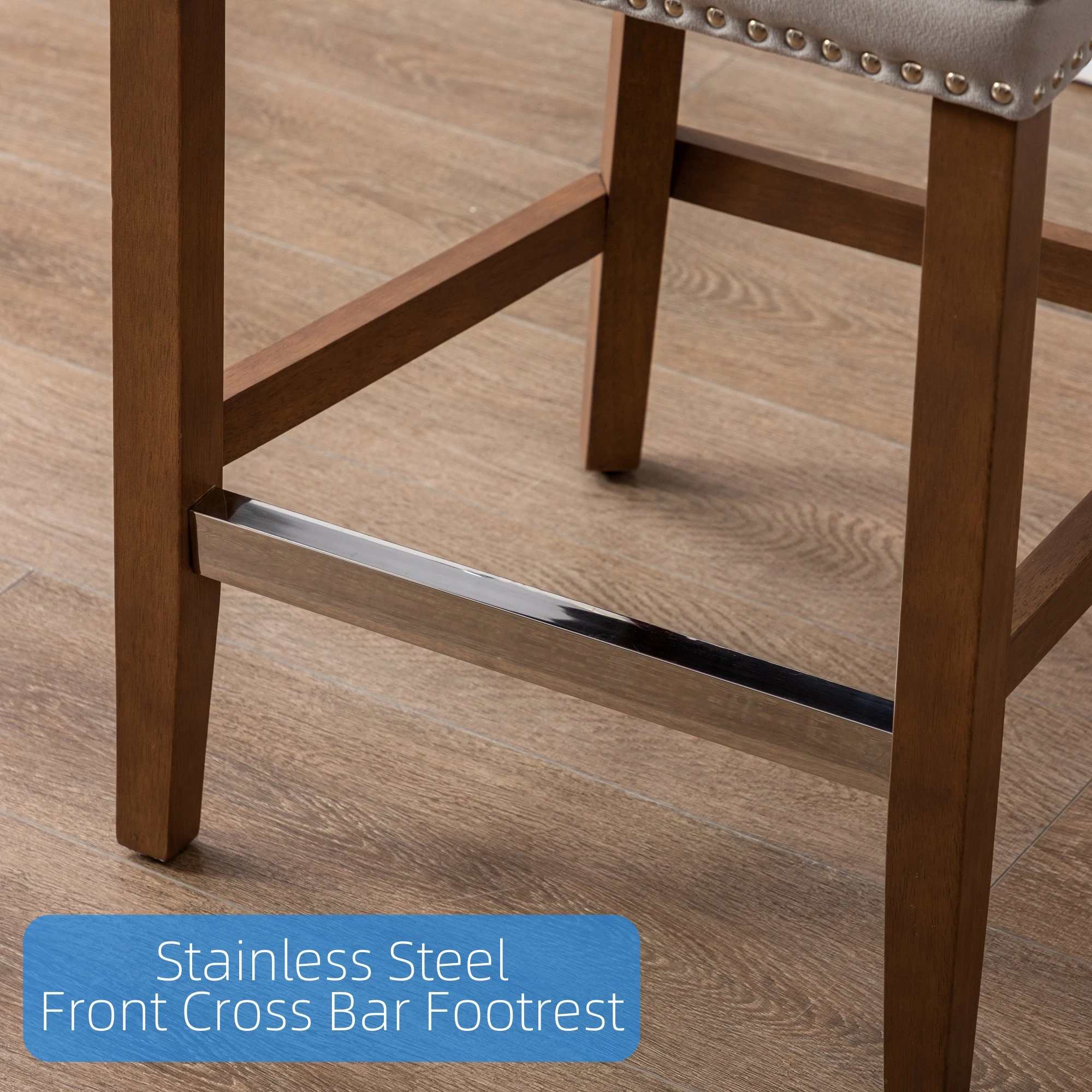 Стильный Бархатный бархатный барный стул из массива дерева