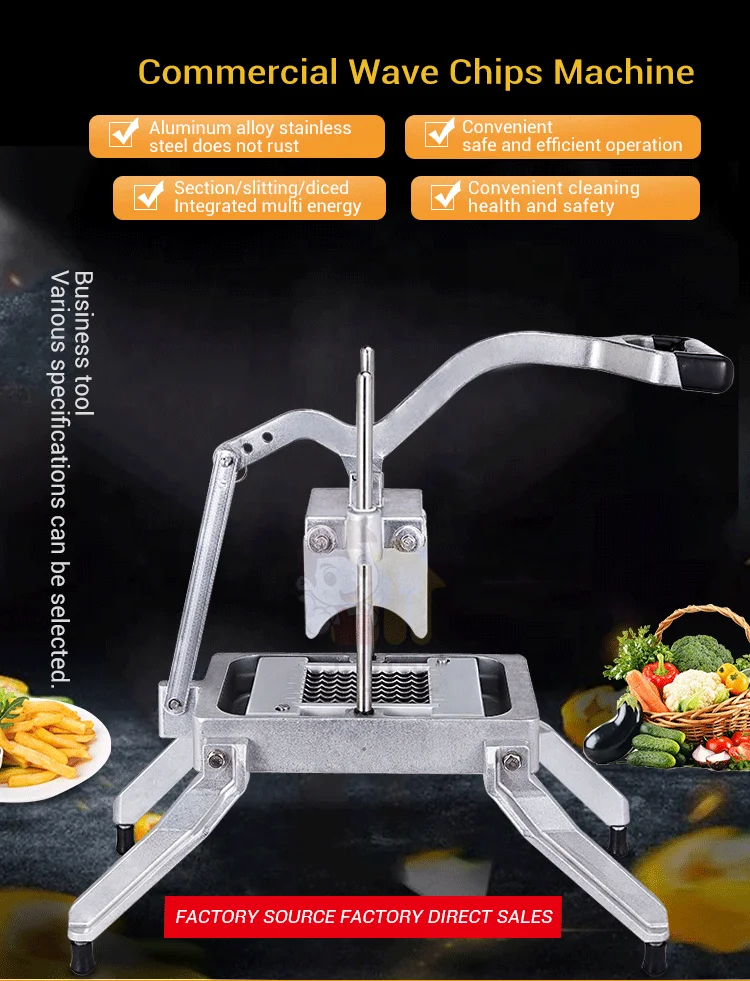 Manual Hand Held Stainless Steel Food Onion Vegetable Fruit Potato Chips Chopper Slicer Cutting Machine