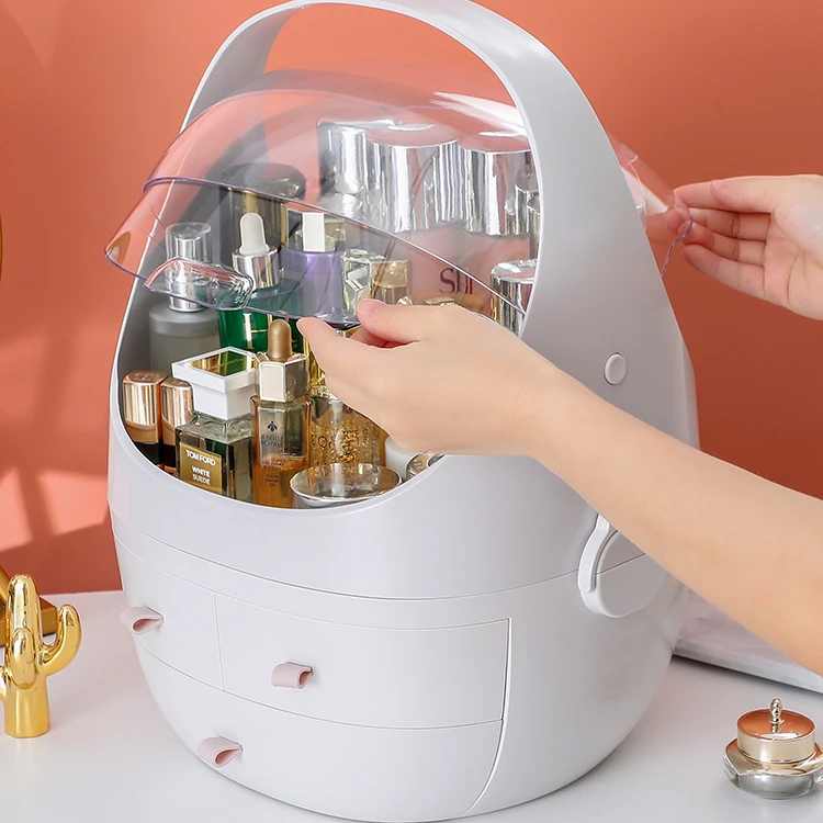 OEM Led Cosmetic Storage Box Plastic Storage Box Makeup Organizer Case Drawers Display Container Boxes For Home Storage