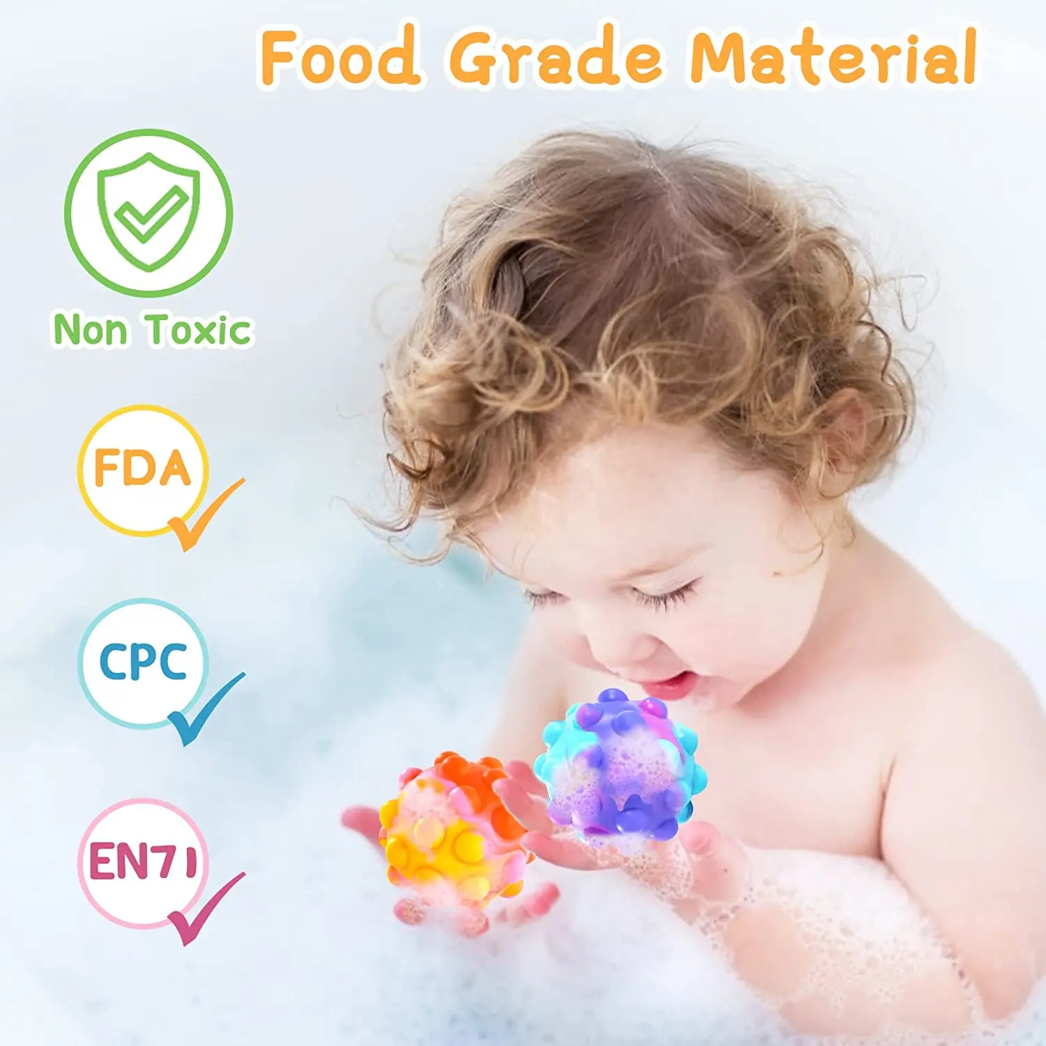 New Design Wholesale Anti-anxiety Squeeze Ball 3D Silicone Push Bubble Toy Pop Sensory Stress Fidget Stress Ball Toy